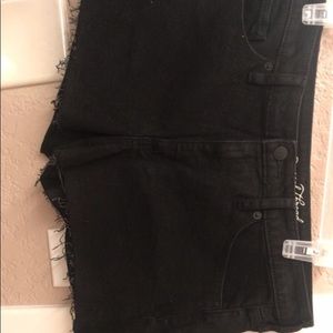 Black denim high waisted shorts